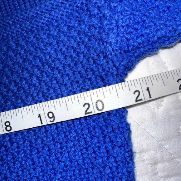 Vintage Winona Knits Mens Size Large Blue Embroidered Golfer Long Sleeve Sweater - Picture 4 of 7